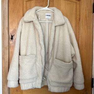 I.AM.GIA fuzzy oversized white jacket